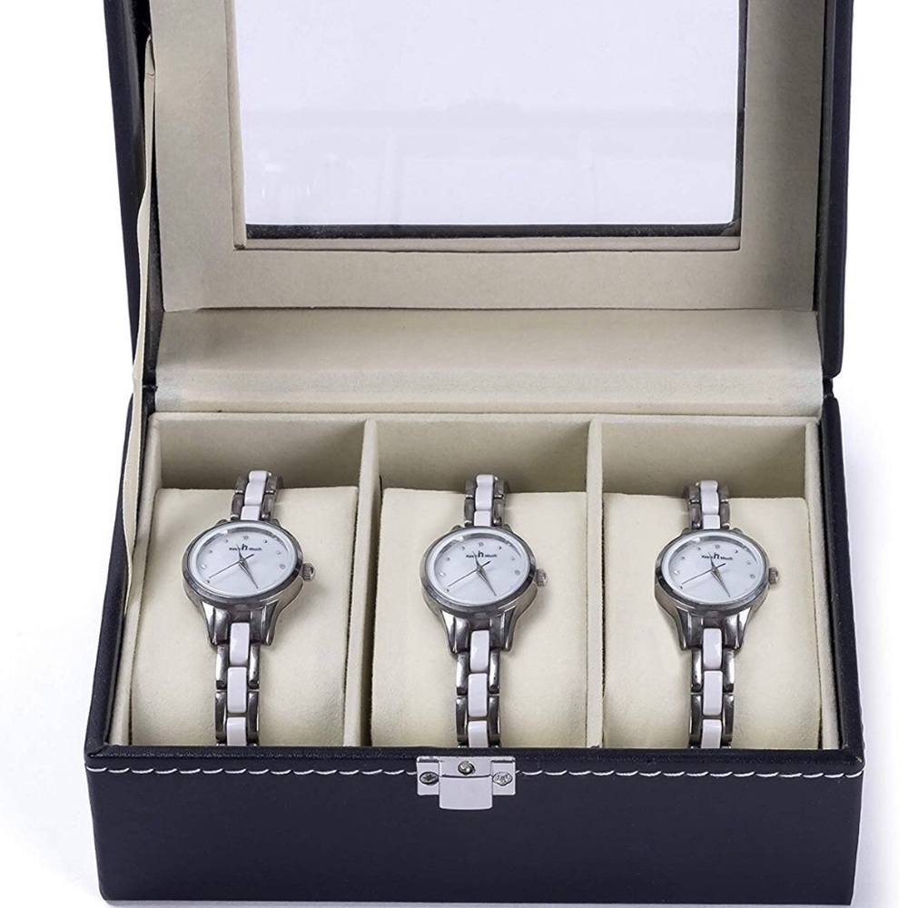 Ladies Travel 3 slot Watch Storage Display Organiz